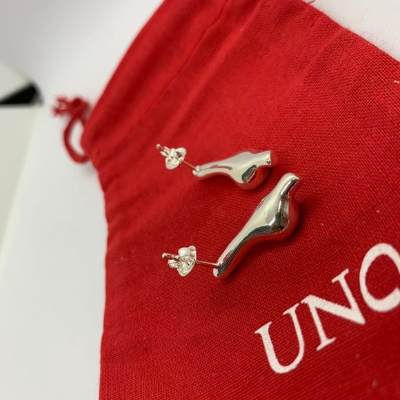 Uno de 50 Unique Earring LADIES EARRINGS With Green Crystal Silver-Plated Metal - Picture 7 of 7